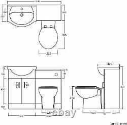 Vanity Basin Unit + Retour Au Mur Tallboy Toilette Blanc Gloss Meubles