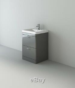 Veebath Cyrenne Basin Vanity Cabinet Dos Au Mur Gris Toilettes Salle De Bains 1100mm