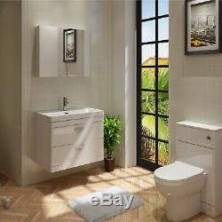 Veebath Cyrenne Mur Hung Vanity Cabinet Dos Au Mur Toilettes Meubles 1400mm