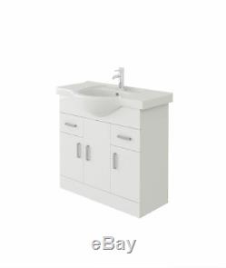 Veebath Linx Cabinet Vanity Basin Retour Au Mur Toilettes Unité Pan Cistern 1350mm