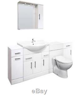 Veebath Linx Cabinet Vanity Basin Retour Au Mur Toilettes Unité Pan Cistern 2000mm