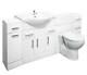 Veebath Linx Cabinet Vanity Basin Retour Au Mur Toilettes Unité Pan Cistern 2100mm
