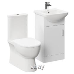 Vente en gros Unité de vanité 1 porte Lima Gloss White 450mm et dos fermé aux toilettes