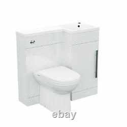 Welbourne 900 MM Salle De Bains White Rh Basin Sink Vanity Unit Wc Back To Wall Toilet