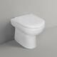 Welbourne Retour Au Mur Céramique Moderne White Wc Toilette Pan, Soft Close Seat