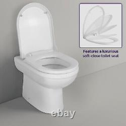 Welbourne Retour Au Mur Céramique Moderne White Wc Toilette Pan, Soft Close Seat
