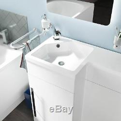 Welbourne Salle De Bains Wc Bassin Évier Lavabo Blanc Unité Retour Au Mur Toilettes Lh